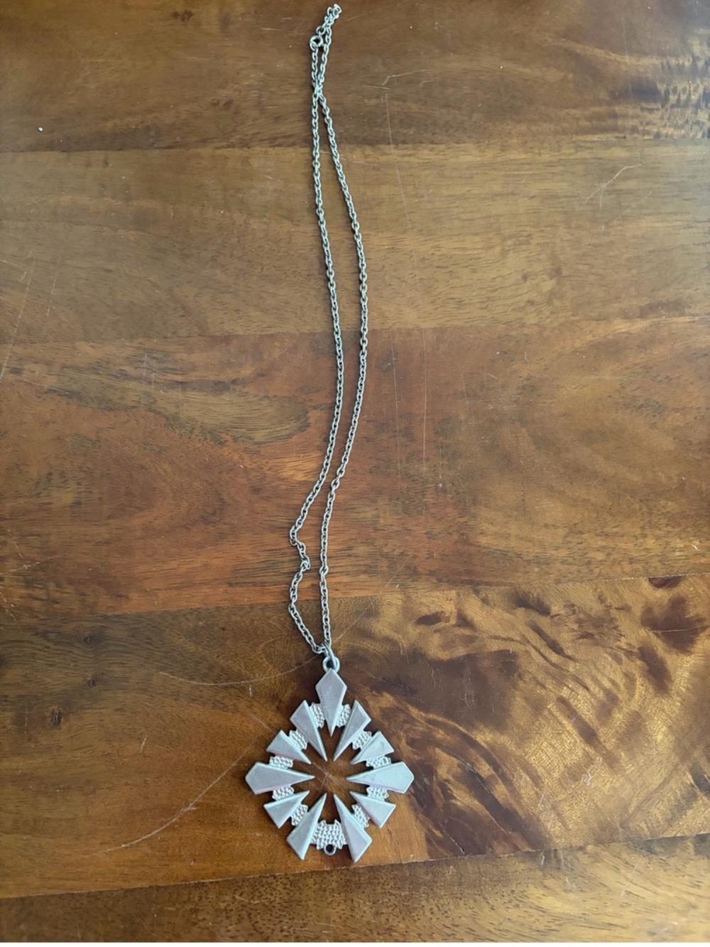 Silver Vintage Geometric Pendant Necklace